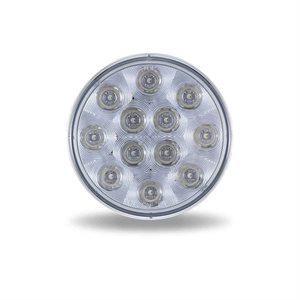  10.2 cm Clear Red Stop, Turn & Tail Round LED Light (12 Diodes)