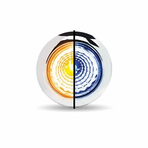 1.9 cm Amber Marker to Blue Auxiliary Round Reflector LED Light (1 Diode)