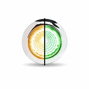 1.9 cm Amber Marker to Green Auxiliary Round Reflector LED Light (1 Diode)