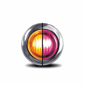 1.9 cm Amber Marker to Pink Auxiliary Round LED Light (2 Diodes)