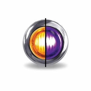 1.9 cm Amber Marker to Purple Auxiliary Round LED Light (2 Diodes)