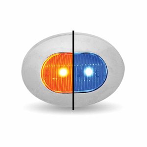 1.9 cm Amber Marker to Blue Auxiliary Oval LED Light (2 Diodes)
