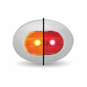 1.9 cm Amber Marker to Red Auxiliary Oval LED Light (2 Diodes)