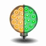 Feu de Position et Clignotant Ambré / Rouge Vers Réflecteur Rond Auxiliaire Vert à Double Face (38 diodes)