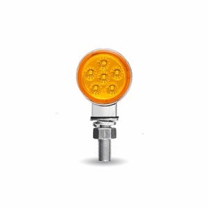 Amber / Red Clearance Marker 4.6 cm Mini Double Face Round Light with Reflector LEDs (12 Diodes)
