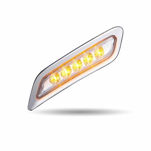 Feu de Position et Clignotant LED Peterbilt Transparent Ambré – 5 diodes | Côté conducteur
