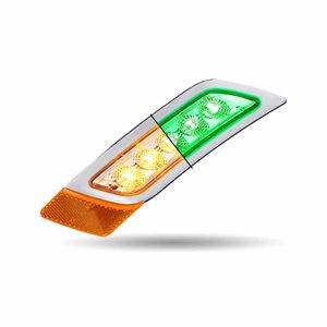 Amber Turn & Marker to Green Auxiliary Peterbilt LED Fender Light – 5 Diodes | Driver Side