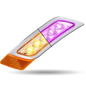 Amber Turn & Marker to Purple Auxiliary Peterbilt LED Fender Light – 5 Diodes | Driver Side