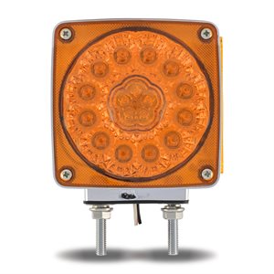 Amber / Amber Turn & Marker Square Double Face LED Light – Double Post | 36 Diodes | Amber Lens | Driver Side