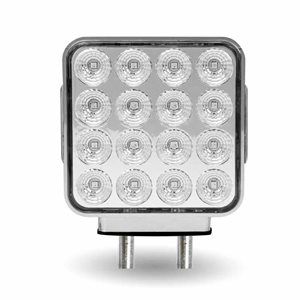 Feu de Position et de Direction à LED Carré Orange / Rouge, Réflecteur Double Face – Double Poteau | 38 diodes | Lentille Transparente
