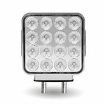 Feu de Position et Clignotant Ambre / Rouge Vers Réflecteur Carré Auxiliaire Vert à LED Double Face – Double Poteau | 38 diodes | Lentille Transparente