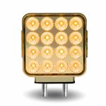 Feu de Position et Clignotant Ambre / Rouge Vers Réflecteur Carré Auxiliaire Vert à LED Double Face – Double Poteau | 38 diodes | Lentille Transparente