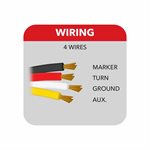Feu de Position et Clignotant Ambre / Rouge Vers Réflecteur Carré Auxiliaire Vert à LED Double Face – Double Poteau | 38 diodes | Lentille Transparente