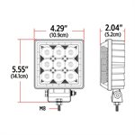 Lampe de Travail LED Carrée de 10.2 cm avec Fonction Stroboscopique – Faisceau Spot | 3 500 lumens