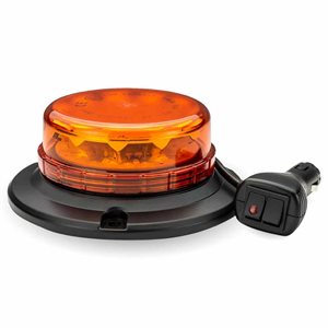Class 1 Beacon Low Profile Vacuum Magnet Mount LED Warning Light – Dual Switch Cigarette Plug | 36 Flash Patterns