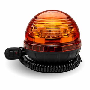 Beacon Dome Vacuum Magnetic Mount LED Warning Light – Amber Strobe | 3 Flash Patterns
