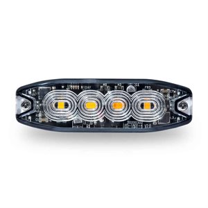 Class 1 Warning Series Surface Mount Split 2-color Slim LED Directional – White & Amber | 36 Flash Patterns | 4 Diodes